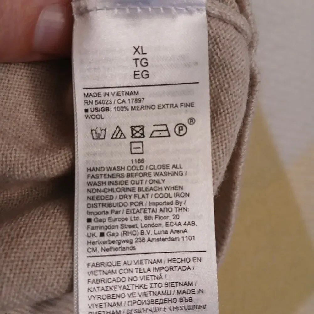 Banana Republic sweater XL Khaki Beige 100% merino wool 1/4 zip mock neck